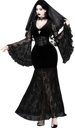 Amazon.com: Cosplay.fm Women's Punk Gothic Dress Bat Vampire